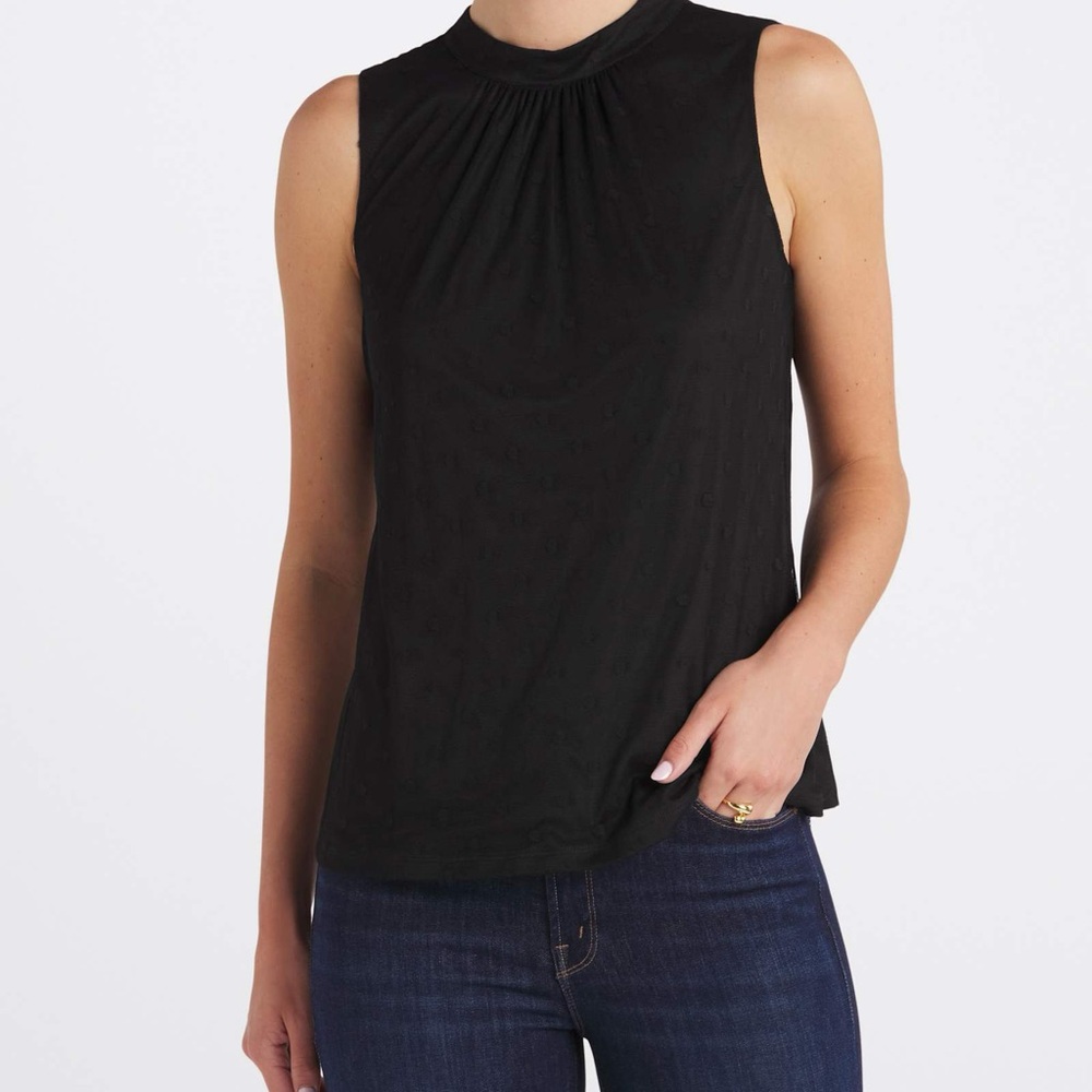 Les Serein bomi textured Dot knit top black large new with tags